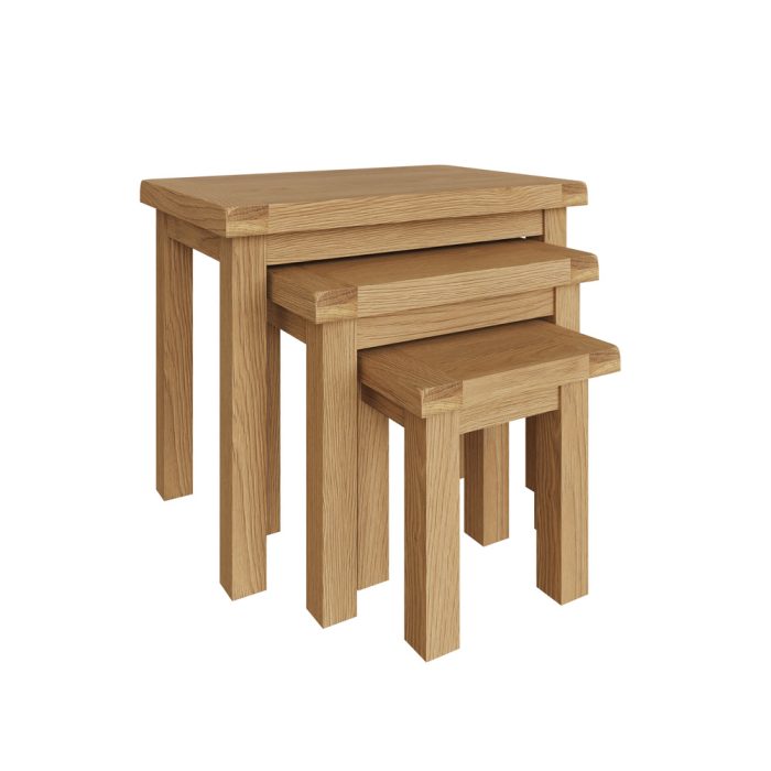 Orwell Medium Oak Nest Of 3 Tables