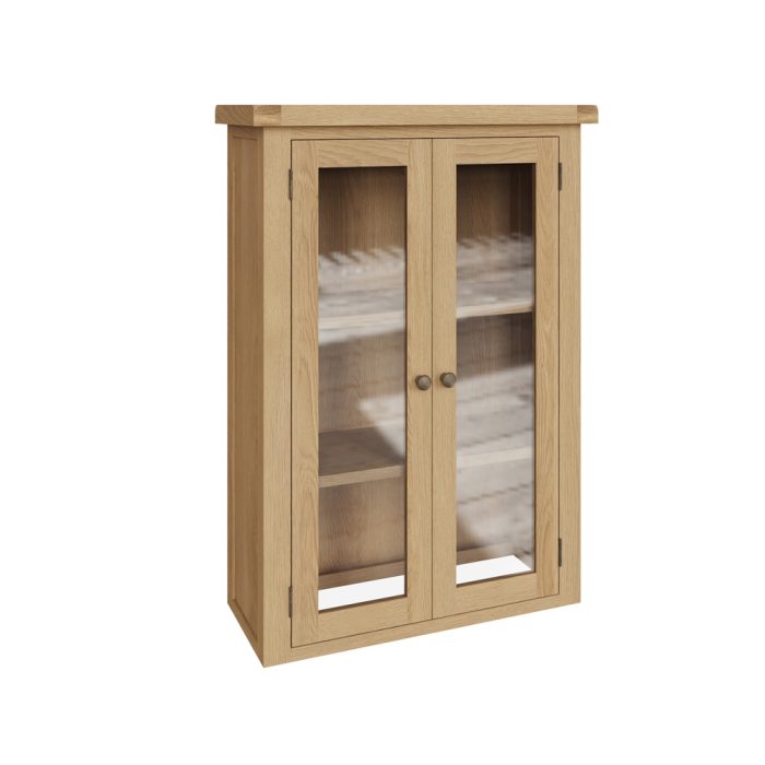 Orwell Medium Oak Small Dresser Top With Glass Doors